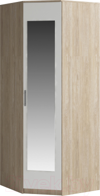 Шкаф Genesis Мебель Светлана с зеркалом (дуб сонома/белый) - фото