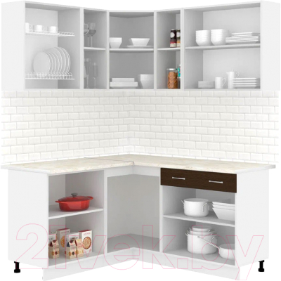 Кухонный гарнитур Кортекс-мебель Корнелия Лира 1.5x2.0 (дуб сонома/венге/королевский опал)