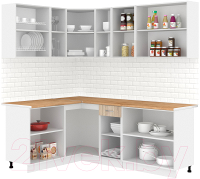 Кухонный гарнитур Кортекс-мебель Корнелия Лира 1.5x2.1 (дуб сонома/дуб бунратти)