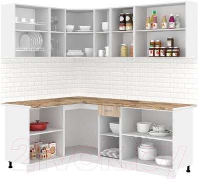 Кухонный гарнитур Кортекс-мебель Корнелия Лира 1.5x2.1 (дуб сонома/мадрид)