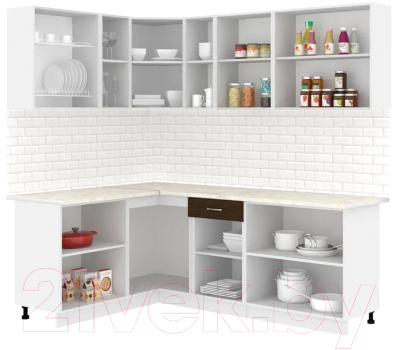 Кухонный гарнитур Кортекс-мебель Корнелия Лира 1.5x2.2 (дуб сонома/венге/королевский опал)