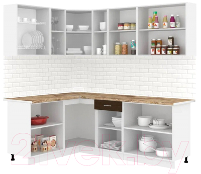 Кухонный гарнитур Кортекс-мебель Корнелия Лира 1.5x2.2 (дуб сонома/венге/мадрид)