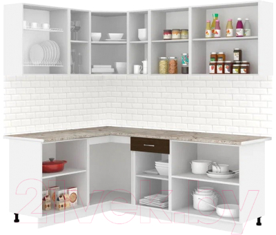 Кухонный гарнитур Кортекс-мебель Корнелия Лира 1.5x2.2 (дуб сонома/венге/марсель)