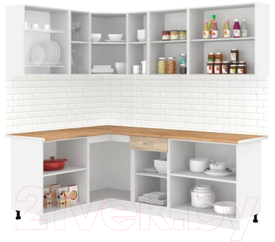Кухонный гарнитур Кортекс-мебель Корнелия Лира 1.5x2.2 (дуб сонома/дуб бунратти)