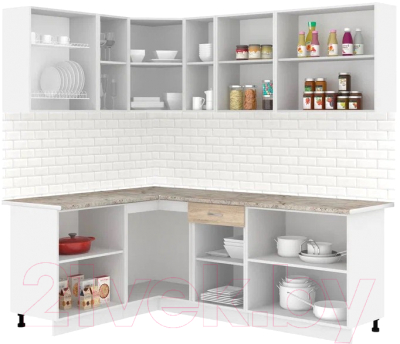 Кухонный гарнитур Кортекс-мебель Корнелия Лира 1.5x2.2 (дуб сонома/марсель)