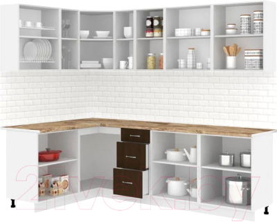 Кухонный гарнитур Кортекс-мебель Корнелия Лира 1.5x2.5 (дуб сонома/венге/мадрид)