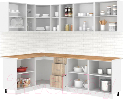 Кухонный гарнитур Кортекс-мебель Корнелия Лира 1.5x2.5 (дуб сонома/дуб бунратти)