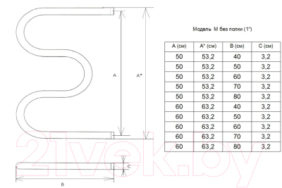 Полотенцесушитель водяной Двин M CS 50x50