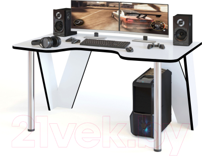 Компьютерный стол Сокол-Мебель КСТ-116 (белый/черный)