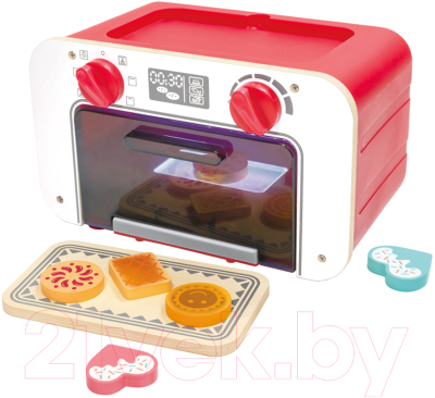Духовой шкаф игрушечный Hape Духовка, плита, набор игрушечных продуктов 3 в 1 / E3183_HP - фото