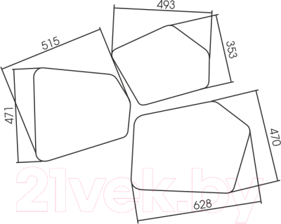 Комплект зеркал декоративных Silver Mirrors Bionic / LED-00002547