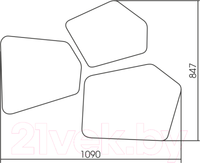 Комплект зеркал декоративных Silver Mirrors Bionic / LED-00002547