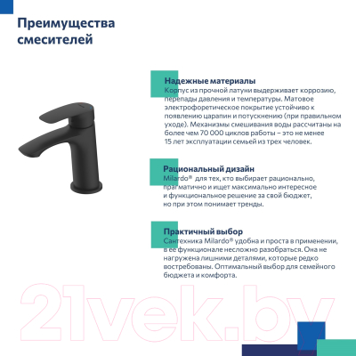 Смеситель Milardo Rora RORBL00M01