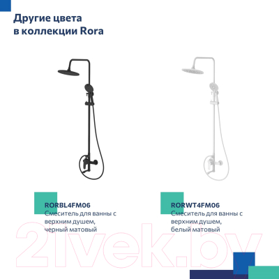 Душевая система со смесителем Milardo Rora RORSB4FM06