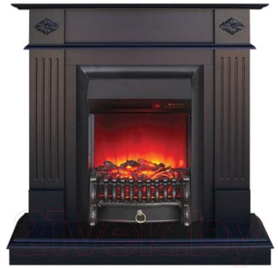 Каминокомплект Смолком Brighton + Fobos-s Lux BL LT (махагон коричневый антик) - фото