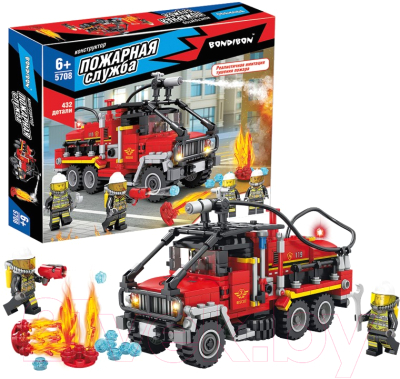 Конструктор Bondibon Пожарная Служба. Пожарная машина / ВВ5708 (432эл)