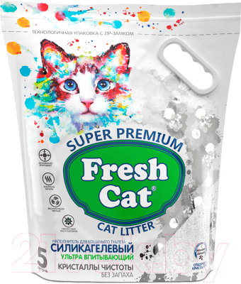 Наполнитель для туалета Fresh Cat Кристаллы чистоты Силикагелевый. Без аромата / 640141 - фото