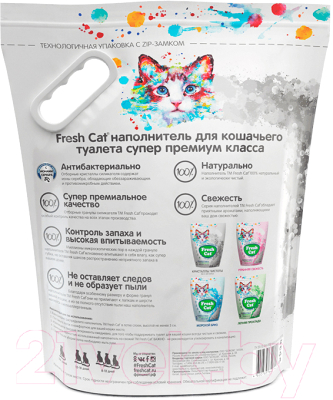 Наполнитель для туалета Fresh Cat Кристаллы чистоты Силикагелевый. Без аромата / 640141