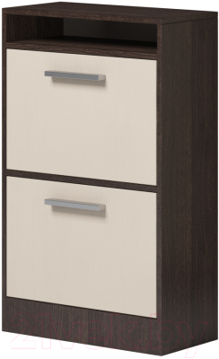 Тумба в прихожую Genesis Мебель Энтер Обувница (венге/дуб молочный) - фото