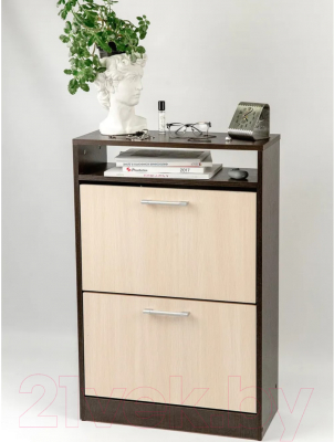 Тумба в прихожую Genesis Мебель Энтер Обувница (венге/дуб молочный)