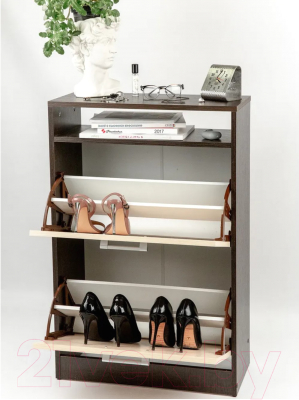 Тумба в прихожую Genesis Мебель Энтер Обувница (венге/дуб молочный)