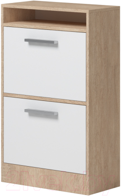 Тумба в прихожую Genesis Мебель Энтер Обувница (дуб сонома/белый) - фото