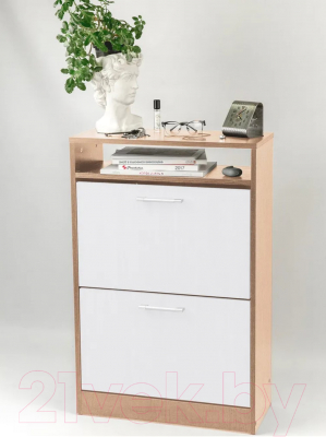 Тумба в прихожую Genesis Мебель Энтер Обувница (дуб сонома/белый)