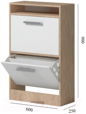 Тумба в прихожую Genesis Мебель Энтер Обувница (дуб сонома/белый)