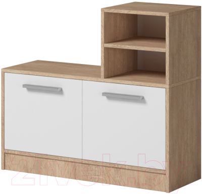 Тумба в прихожую Genesis Мебель Энтер (дуб сонома/белый) - фото