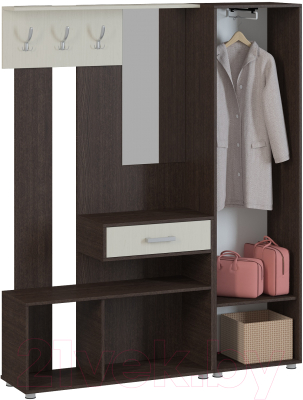 Шкаф-пенал Genesis Мебель Энтер 1 (венге/дуб молочный)