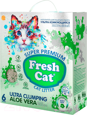 Наполнитель для туалета Fresh Cat Комкующийся. Алоэ вера / 640233 - фото