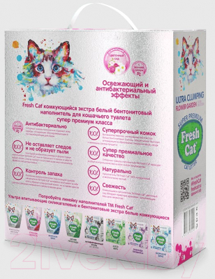 Наполнитель для туалета Fresh Cat Комкующийся. Цветущий сад / 930290