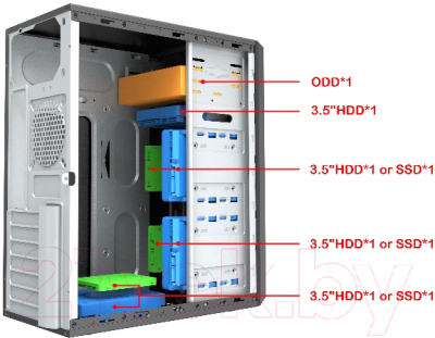 Корпус для компьютера Foxline FL-302 / FL-302-FZ450