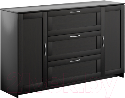 Тумба Mio Tesoro Сириус 2 двери и 3 ящика 156x95 / 2.02.03.290.5 (дуб венге) - фото