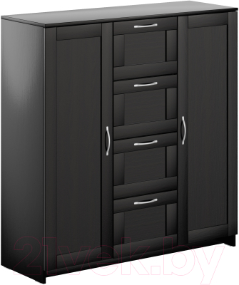 Тумба Mio Tesoro Сириус 2 двери и 4 ящика 117x123 2.02.03.350.5 (дуб венге) - фото