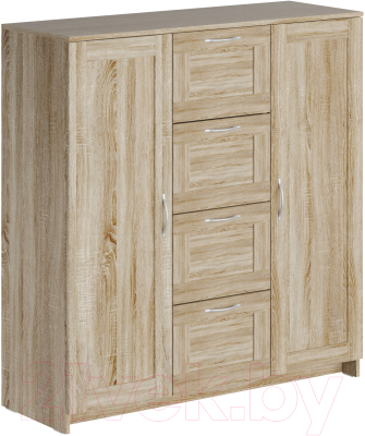 Тумба Mio Tesoro Сириус 2 двери и 4 яшика 117x123 2.02.03.350.3 (дуб сонома) - фото