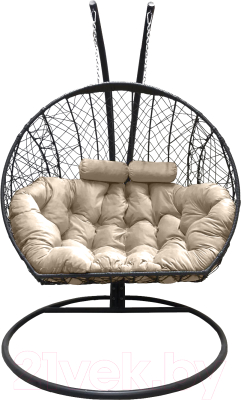 Кресло подвесное Craftmebelby Кокон Двойной (графит/бежевый) - фото