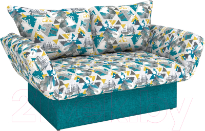 Диван Rivalli Джимми (Futura Azure принт серый с голубым) - фото