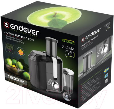 Соковыжималка электрическая Endever Sigma 77 (черный/стальной)