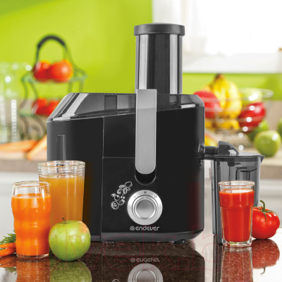 Соковыжималка электрическая Endever Sigma 77 (черный/стальной)