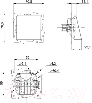 Вывод кабеля IEK Brite BR-VK10-0-K01