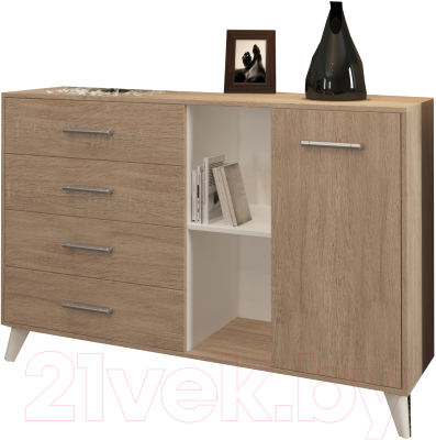 Тумба Genesis Мебель Светлана (дуб сонома/белый) - фото