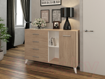 Тумба Genesis Мебель Светлана (дуб сонома/белый)