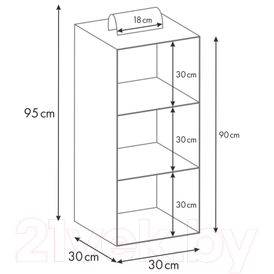 Кофр для хранения Polini Kids Home 30x30x90 / 0002579-3