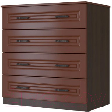 Комод Bravo Мебель Кантри Лак 4ящ. (орех шоколадный/орех) - фото
