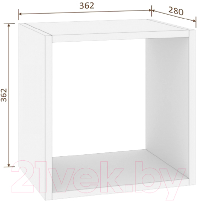 Полка-ячейка Кортекс-мебель Дельта-1 36x36 (белый)