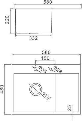 Мойка кухонная Gerhans K35848B-R