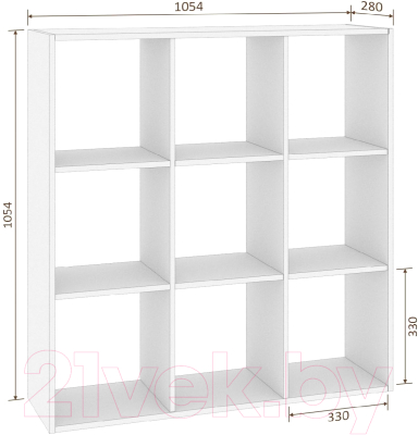 Стеллаж Кортекс-мебель Дельта-9 105x105 (белый)