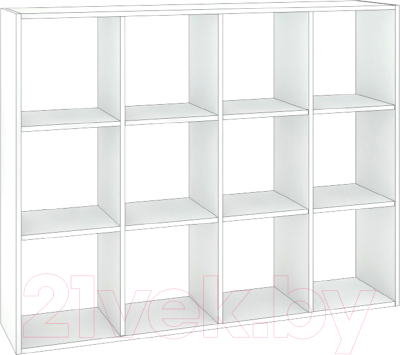 Стеллаж Кортекс-мебель Дельта-12 140x105 (белый) - фото