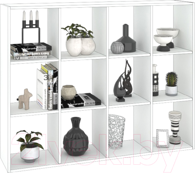 Стеллаж Кортекс-мебель Дельта-12 140x105 (белый)